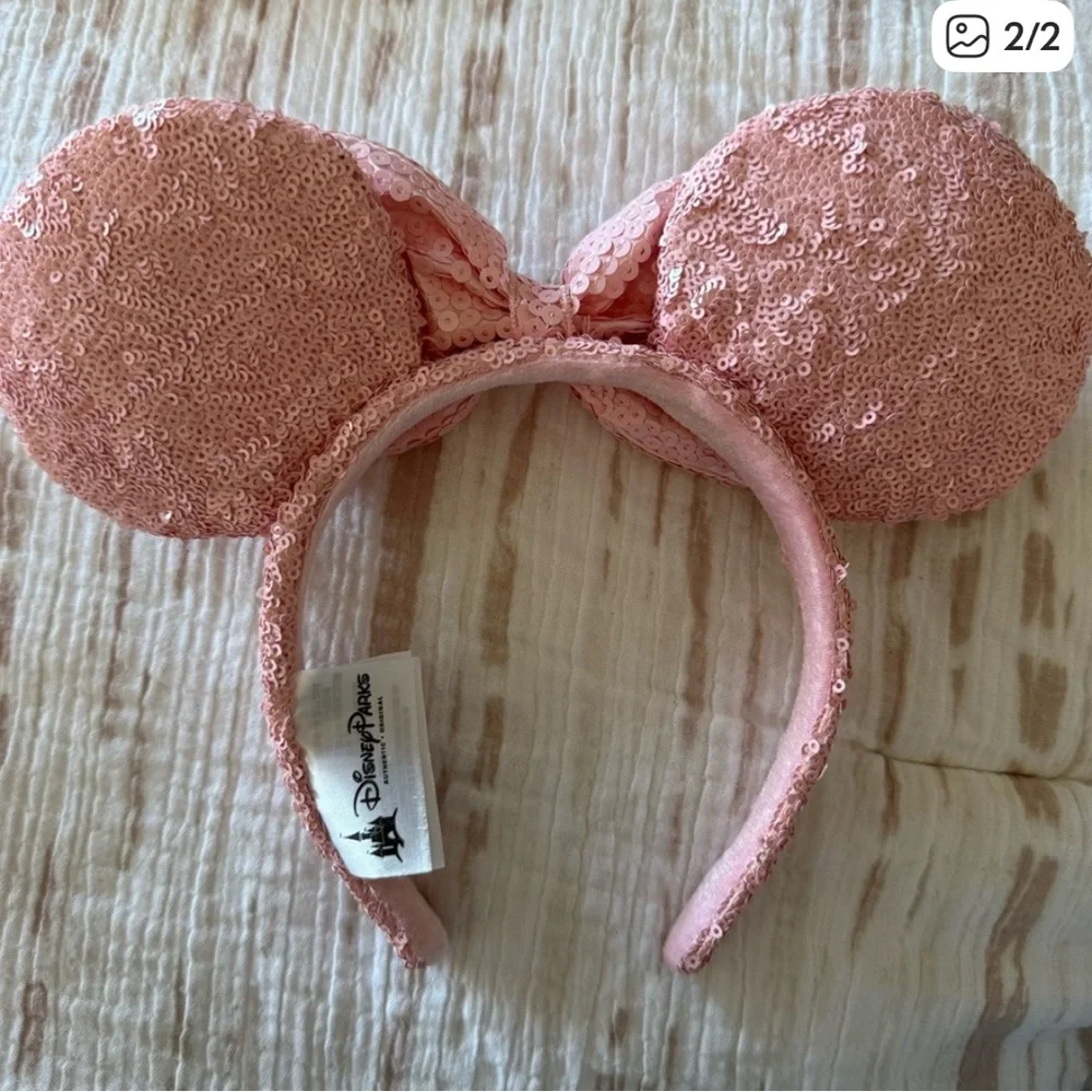 Pink Sequin Minnie Ears Headband - Picture 2 of 2